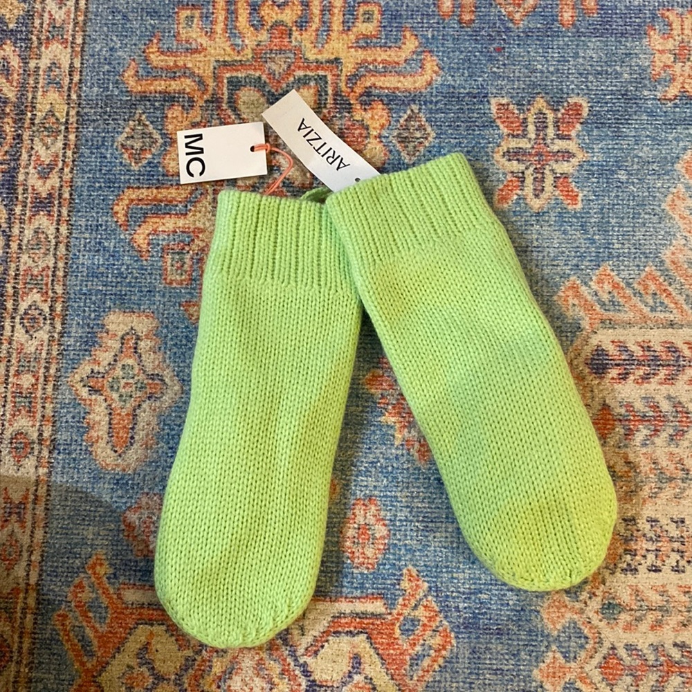 NWT Aritzia Green Mittens Fleece Lined